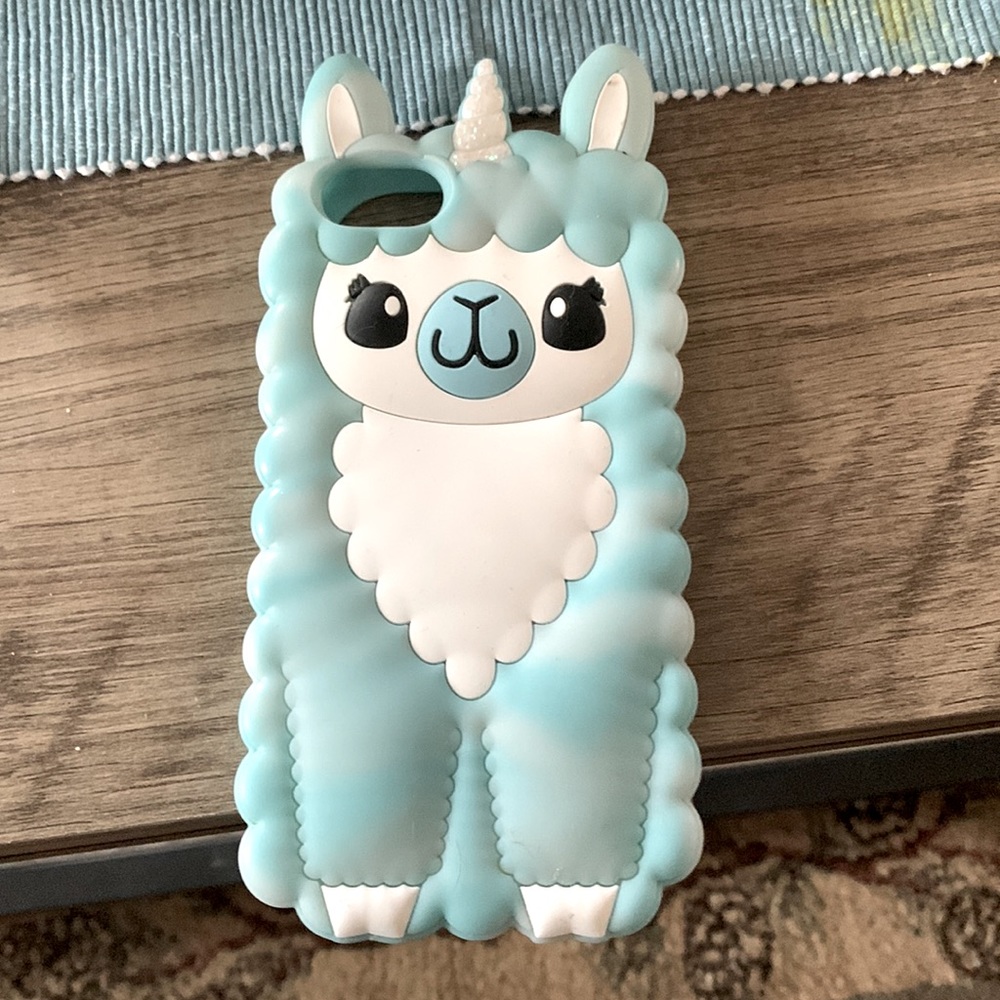 iphone 7 case, a blue llama from claire’s
